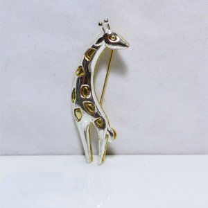 Darling Vintage Giraffe by Alison Reed Two Toned High Polished Pin/ Brooch